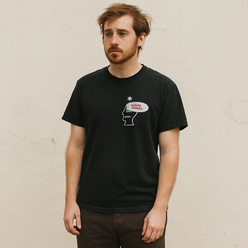 Brain Dead Protect Black Lives Graphic Tee Mens Medium Blood‎ Orange Black Crew